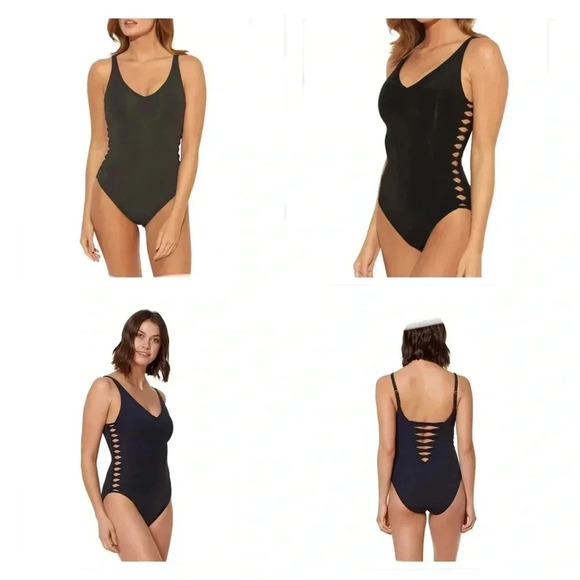 Bleu Rod Beattie Twister Lace Down One Piece Size - Picture 1 of 12